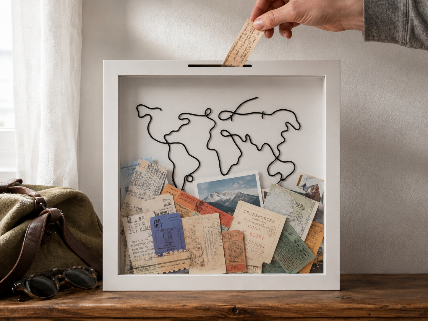 Travel Box styled with personal keepsakes