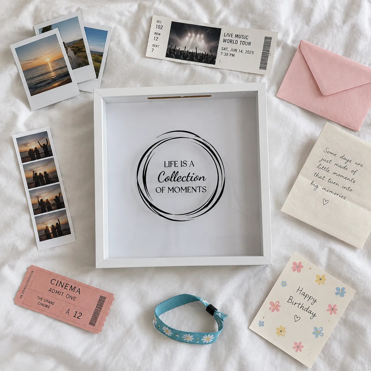 Everything that fits inside the Moments Box